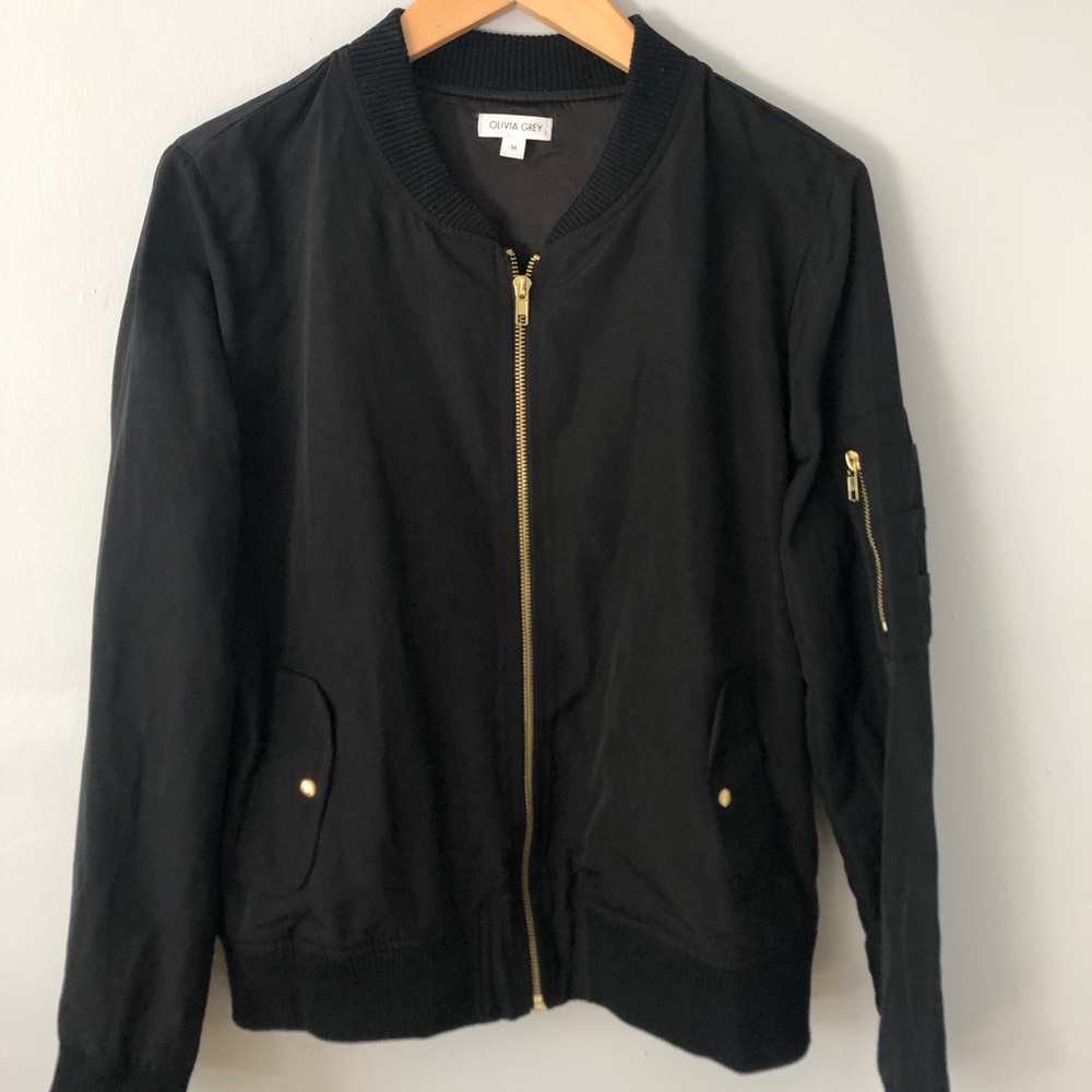 Olivia Grey Bomber Jacket
